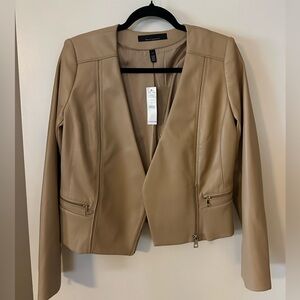 WHBM Tan Leather Jacket